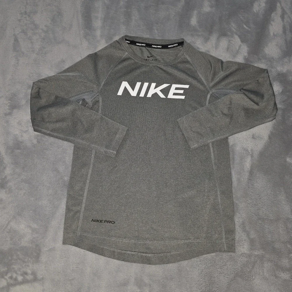 Nike Dri Fit Boys Pro‎ Logo Graphic Shirt Long Sleeve Youth Size XS X-Small